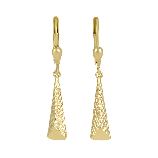 Aretes tri‡ngulo oro amarillo y blanco 14k | Bo&Co