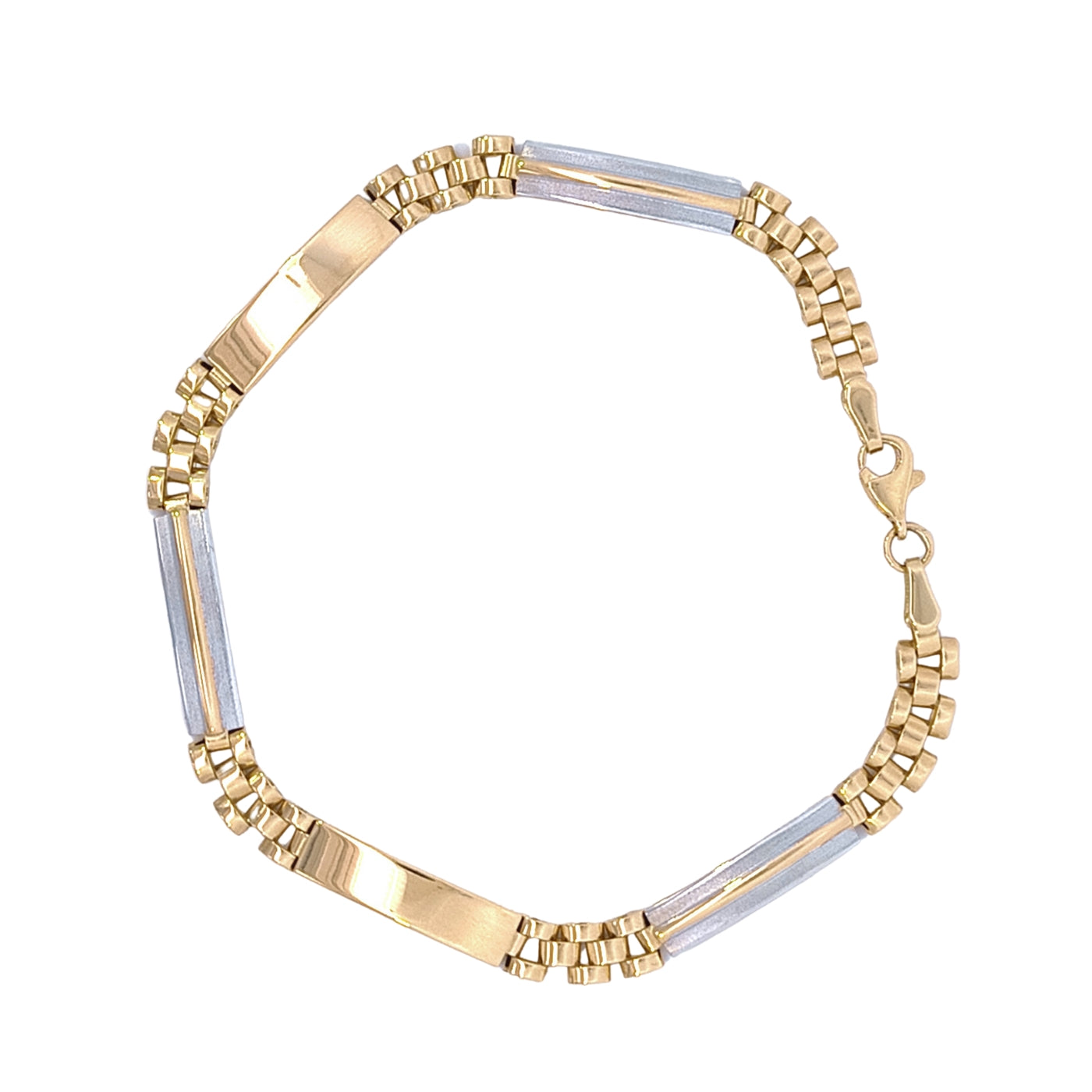 Pulsera placas oro bicolor | Bo&Co