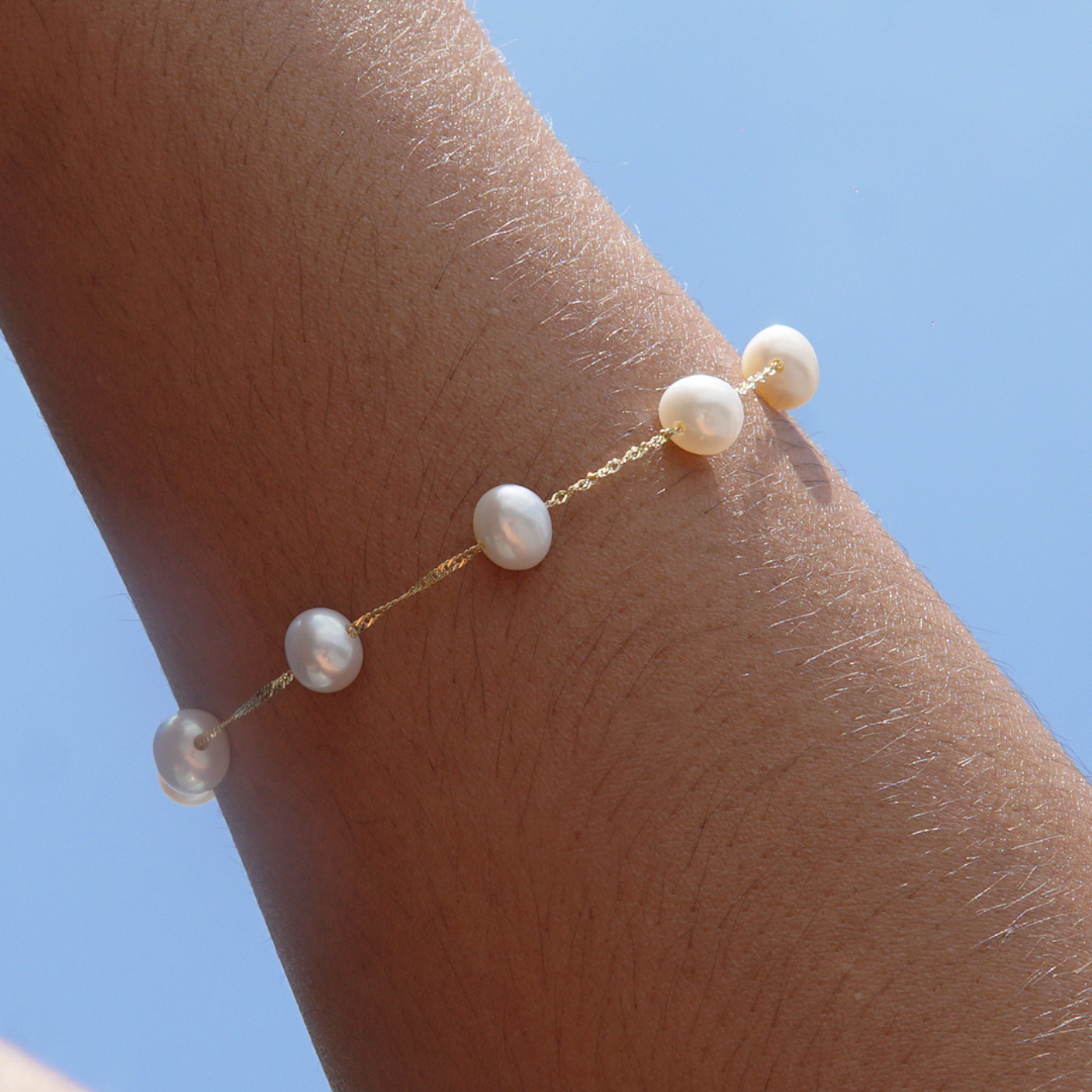 Pulsera oro con perlas | Bo&Co