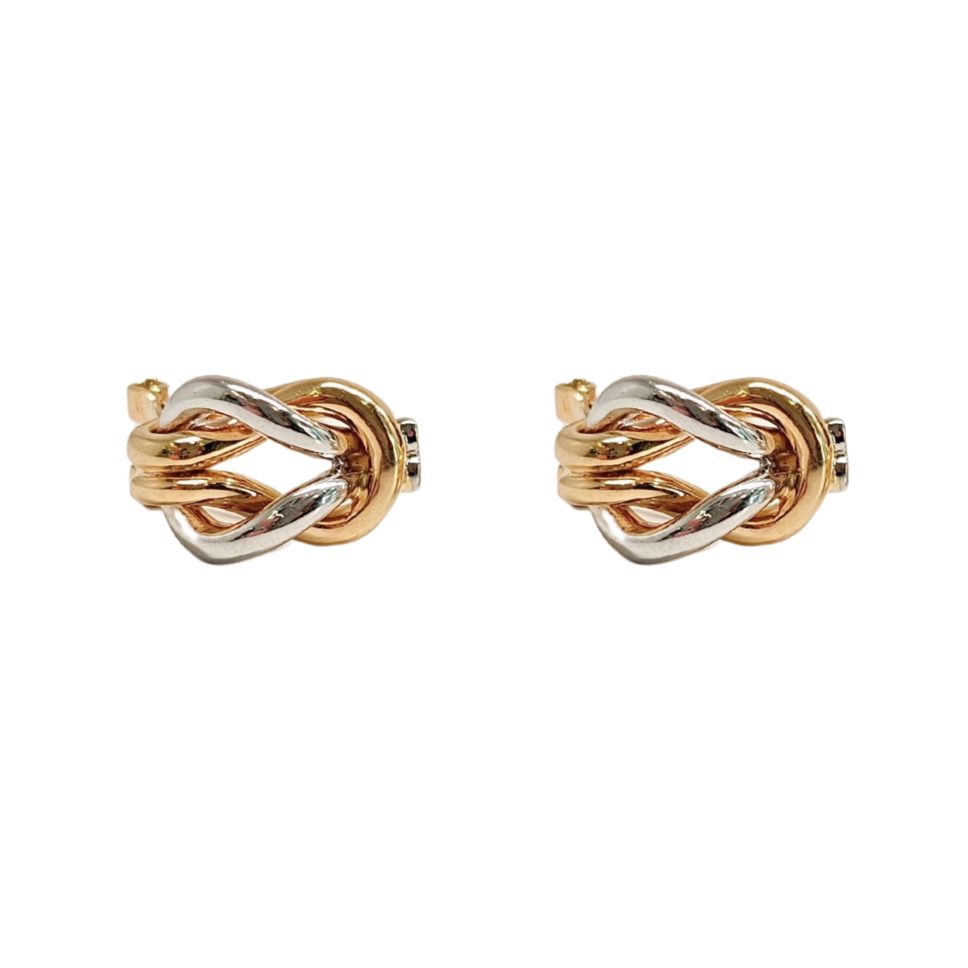 Aretes Doble nudo bicolor | Bo&Co