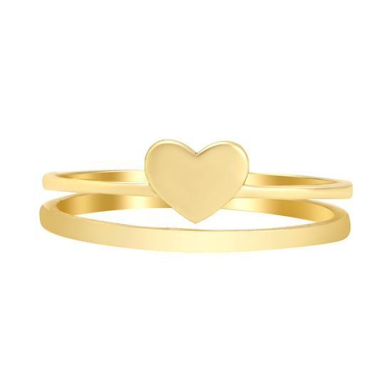 Anillo doble aro con corazón | Bo&Co