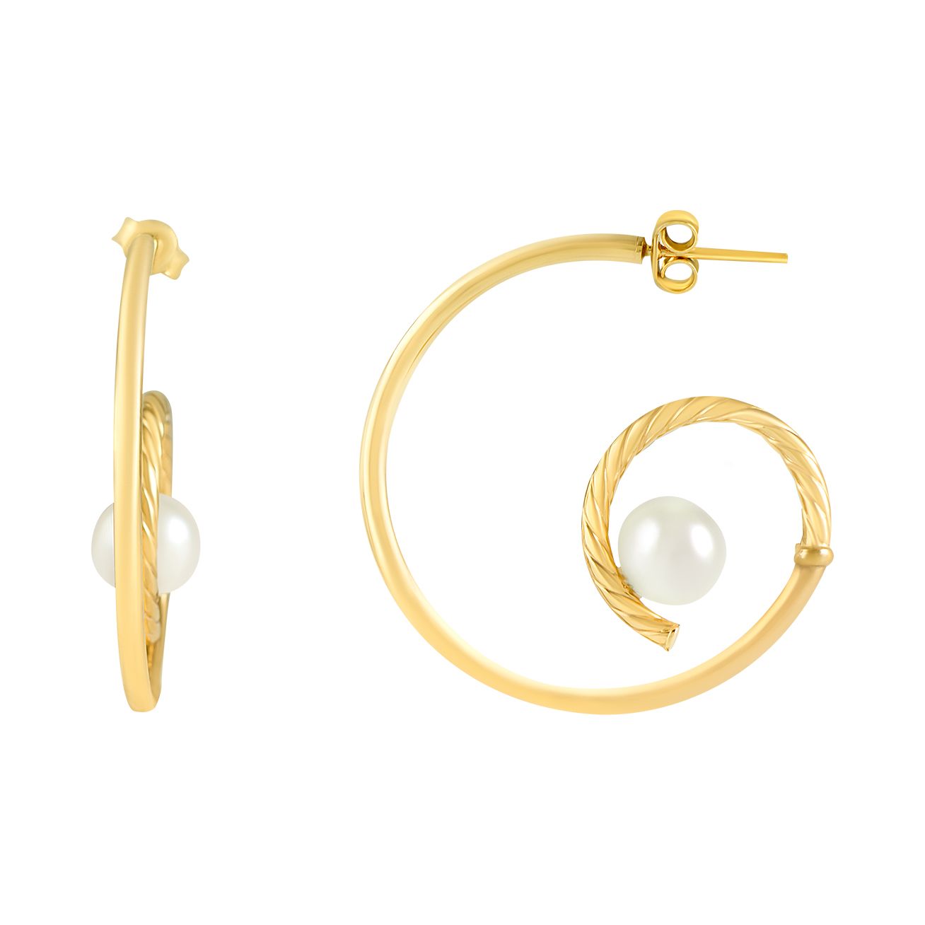 Aretes espiral perla | Bo&Co